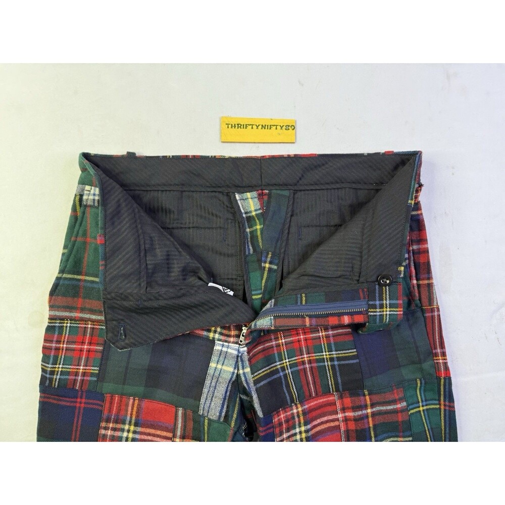 Ralph Lauren Polo Men Red Tartan Plaid Prepster Patchwork Riotous Pattern Pants - Picture 9 of 16